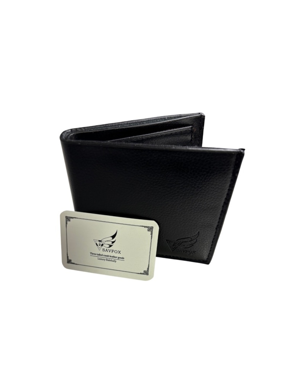 Black Luxury Leather Bi-Fold Card Holder Wallet
